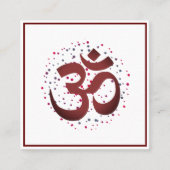 Carte De Visite Carré OM Symbole Yoga Méditation Instructeur (Devant)