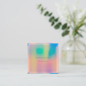 Carte De Visite Carré Ombre encadré Simplement Professionnel Holographiq (Debout devant)