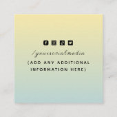 Carte De Visite Carré Ombre gris vert moderne Code QR minimal (Dos)