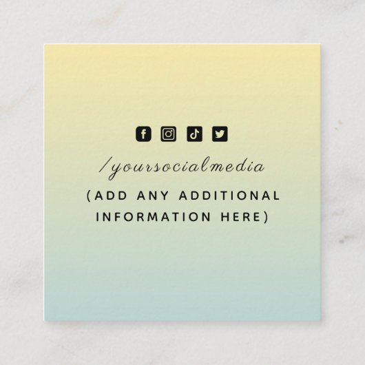 Carte De Visite Carré Ombre gris vert moderne Code QR minimal (Dos)