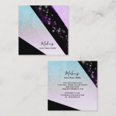 Carte De Visite Carré *~ Ombre Turquoise rose Parties scintillant chic G (Devant / Derrière)