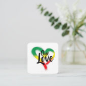 Carte De Visite Carré One Love One Heart Reggae Vibes (Debout devant)