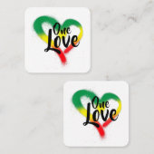 Carte De Visite Carré One Love One Heart Reggae Vibes (Devant / Derrière)