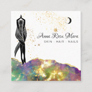 Carte De Visite Carré *~* Opal Opal Crystal Gold Parties scintillant QR 