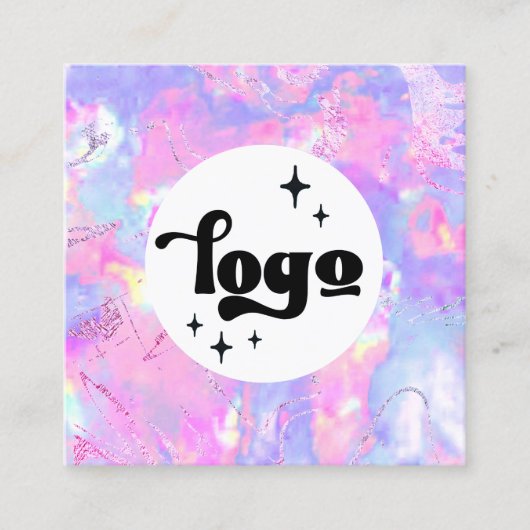 carte de visite carré opal violet (Devant)