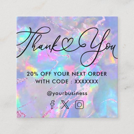 Carte De Visite Carré opale de pierres gemmes (Devant)