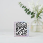 Carte De Visite Carré Opalescent Pearl QR Code Hair Makeup Artist (Debout devant)
