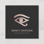 Carte De Visite Carré Optométriste Logo Oeil Rose Parties scintillant or (Devant)