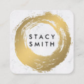 Carte De Visite Carré Or Chic brossé | Marbre (Devant)