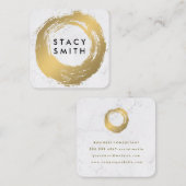 Carte De Visite Carré Or Chic brossé | Marbre (Devant / Derrière)