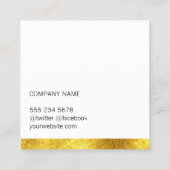 Carte De Visite Carré Or de luxe | Mannequin | Concepteur de mode (Dos)