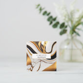 Carte De Visite Carré Or de marbre moderne (Debout devant)