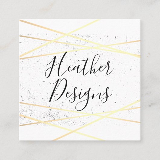 Carte De Visite Carré Or géométrique élégant (Devant)