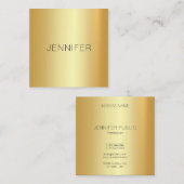 Carte De Visite Carré Or glamour Look moderne Élégant Simple Modèle (Devant / Derrière)