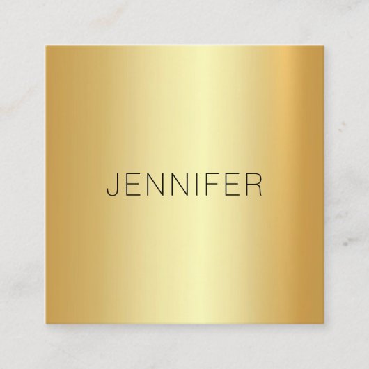 Carte De Visite Carré Or glamour Look moderne Élégant Simple Modèle (Devant)