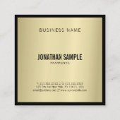 Carte De Visite Carré Or glamour Look moderne Luxe tendance (Dos)