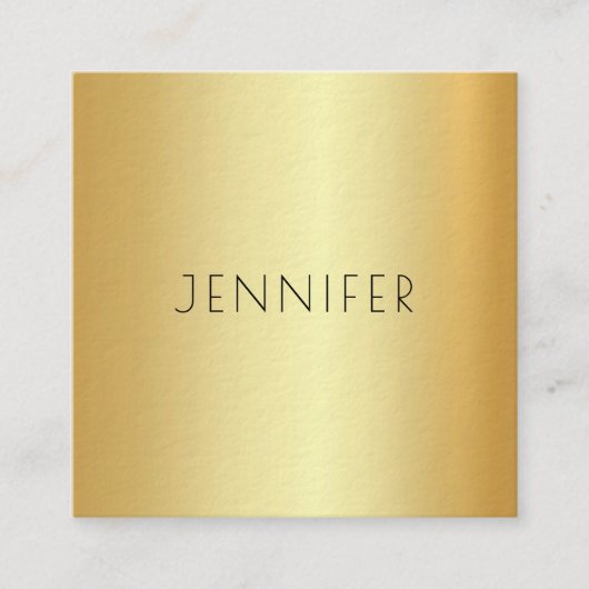Carte De Visite Carré Or glamour moderne look élégant Modèle simple (Devant)