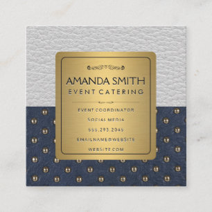 Carte De Visite Carré Or métallique   Arrière - plan d'Upholstery en cui