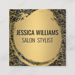 Carte De Visite Carré Or métallique brossé   Arrière - plan Gold Texture