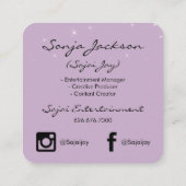 Carte De Visite Carré Or métallique brossé pourpre et Sparle (Dos)