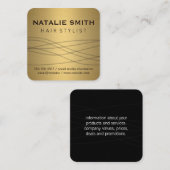 Carte De Visite Carré Or métallique élégant (Devant / Derrière)