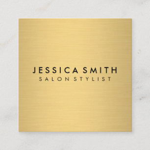 Carte De Visite Carré Or métallique minimaliste Faux