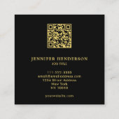 Carte De Visite Carré Or noir cardinal rouge code QR professionnel (Dos)