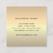 Carte De Visite Carré Or noir élégant moderne (Dos)