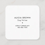 Carte De Visite Carré Or noir moderne de marcheur de chien (Dos)