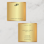 Carte De Visite Carré Or tendance Look moderne élégant professionnel élé (Devant / Derrière)