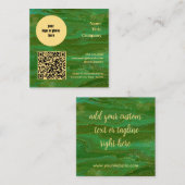 Carte De Visite Carré Or vert moderne (Devant / Derrière)