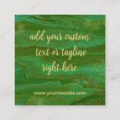 Carte De Visite Carré Or vert moderne (Dos)