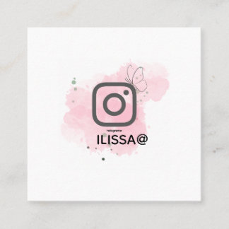 Carte De Visite Carré Or Watercolor Instagram Petit