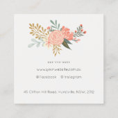 Carte De Visite Carré Orange Blush Turquoise bleu vert dentelle Ambrosia (Dos)