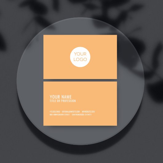 Carte de visite Carré orange moderne avec logo |