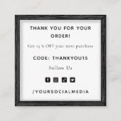 Carte De Visite Carré Orange Papillon Illustration Merci classique (Dos)