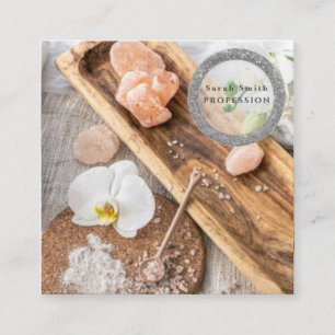 Carte De Visite Carré Orchidées au sel marin massage fleur spa aromathér