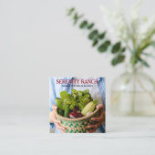 Carte De Visite Carré Organic Vegetables Delivery,  Farm  (Debout devant)