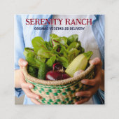 Carte De Visite Carré Organic Vegetables Delivery,  Farm  (Devant)