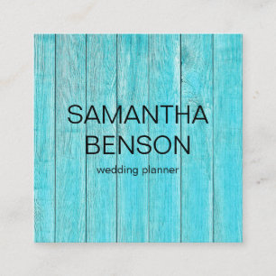 Carte De Visite Carré Organisateur de mariage en bois turquoise