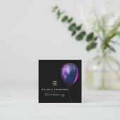 Carte De Visite Carré Organisateur d'événement Ballons iridescents foncé (Debout devant)