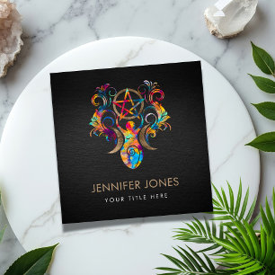 Carte De Visite Carré Ornement de déesse de la déesse de la lune triple