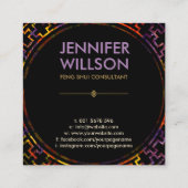 Carte De Visite Carré Ornement Phoenix et Dragon (Dos)