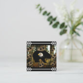 Carte De Visite Carré Ours Noir Ourson Ourson Ourson Ours Empreintes de  (Debout devant)