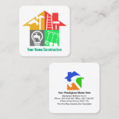 Carte De Visite Carré Outillage manuel spécial Constructeurs de construc (Devant / Derrière)