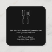 Carte De Visite Carré Outils Barbecue | Grill Fire | Bois (Dos)