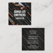 Carte De Visite Carré Outils Carpenter professionnels (Devant / Derrière)