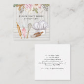 Carte De Visite Carré Outils de cuisson à l'aquarelle du chef pâtissier  (Devant / Derrière)