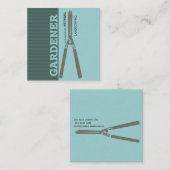 Carte De Visite Carré Outils de jardin de pelouse paysager ciseaux (Devant / Derrière)