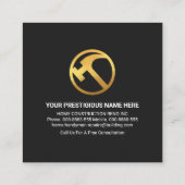 Carte De Visite Carré Outils de main-main Creative Gold Rooftop (Dos)